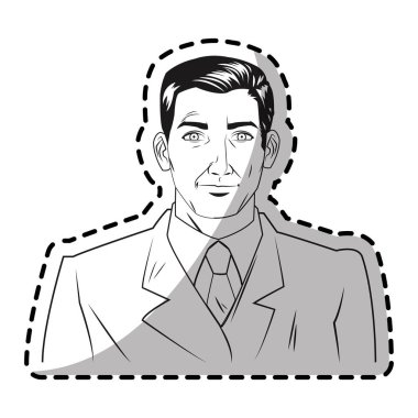 Takım elbise tasarımı ile izole karikatür