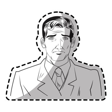 Takım elbise tasarımı ile izole karikatür