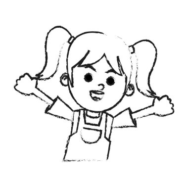 İzole kız çizgi film tasarım