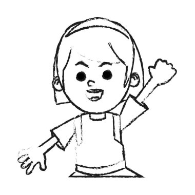 İzole kız çizgi film tasarım