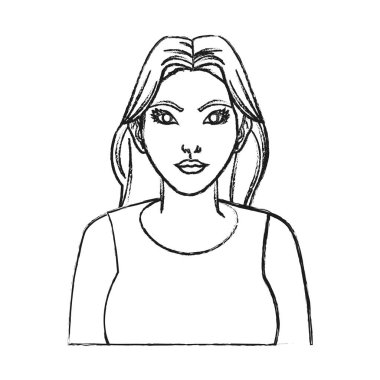 İzole kadın karikatür tasarım