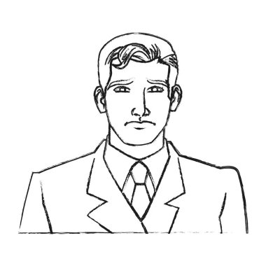 Takım elbise tasarımı ile izole karikatür