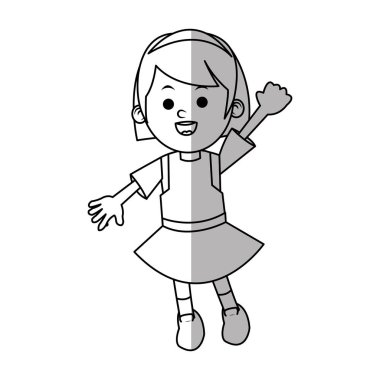 İzole kız çizgi film tasarım