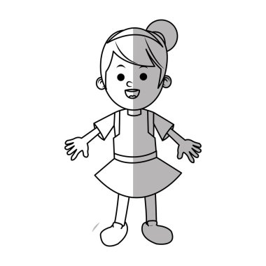 İzole kız çizgi film tasarım