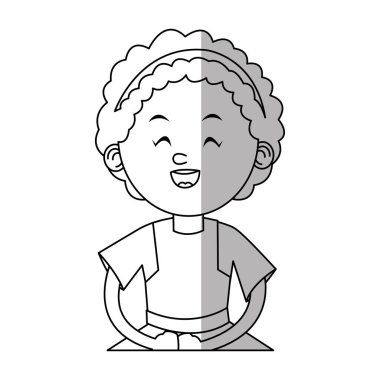 İzole kız çizgi film tasarım