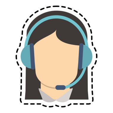 İzole operatör kadın kulaklık tasarımı ile