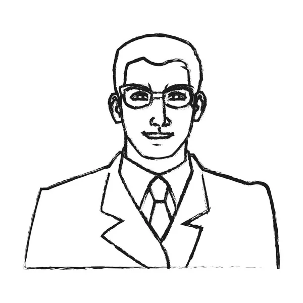 Kartun pria yang terisolasi dengan desain jas - Stok Vektor