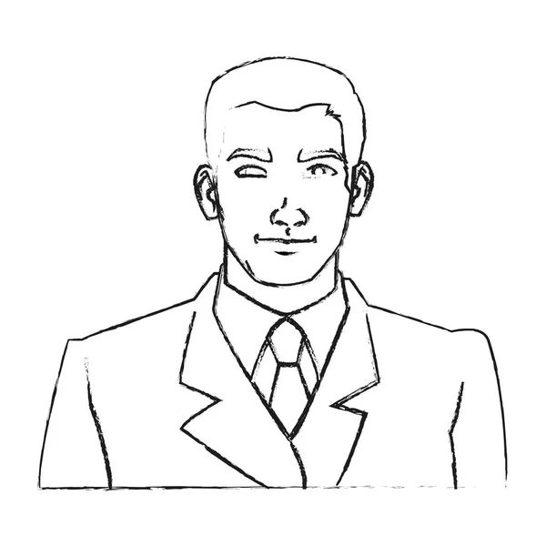 Isolierte Mann Karikatur mit Anzug-Design — Stockvektor