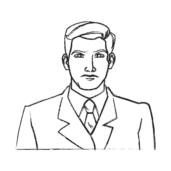 Desenho animado de homem isolado com design de terno —  Vetores de Stock