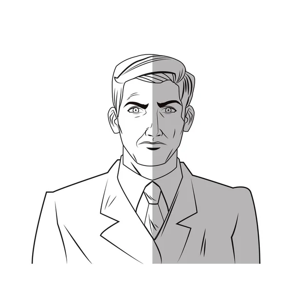 Desenho animado de homem isolado com design de terno — Vetor de Stock