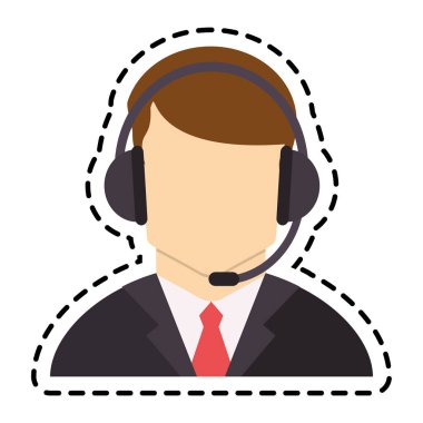 Kulaklık tasarımı ile izole operatör adam