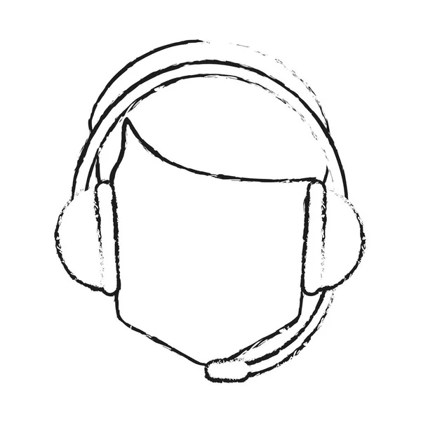 Bediener Mann mit Kopfhörer-Design — Stockvektor