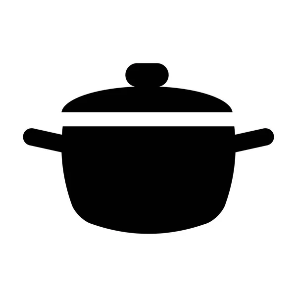 Panela de cozinha pictograma de comida —  Vetores de Stock