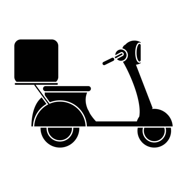 Motorrad Roller Lieferung Lebensmittel Piktogramm — Stockvektor
