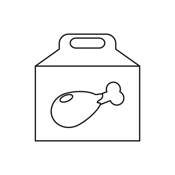Boîte à nourriture poulet — Image vectorielle