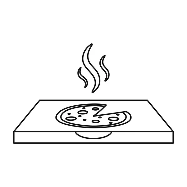 Boîte de livraison de pizza contour — Image vectorielle