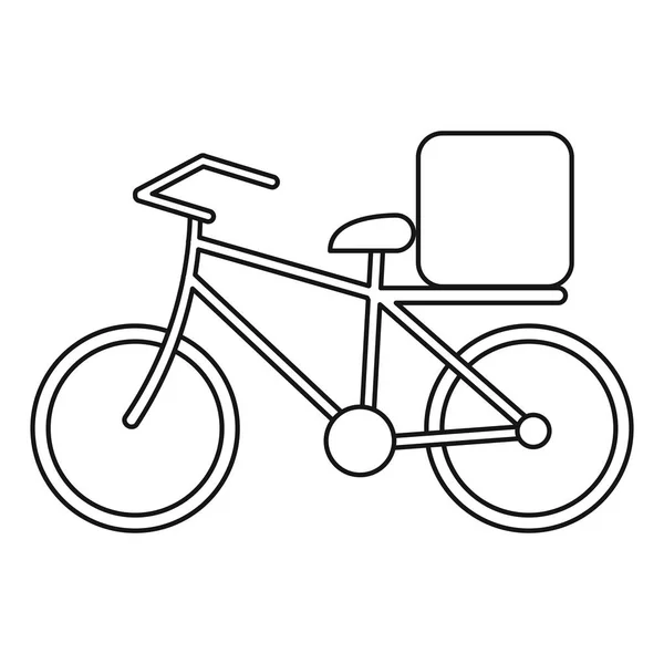 Pizza cibo consegna bicicletta contorno — Vettoriale Stock
