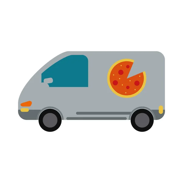 Pizza levering van Autoservice — Stockvector