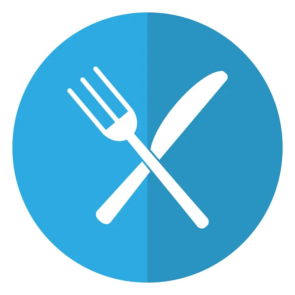 Utensilios tenedor de cocina y cuchillo sombra — Vector de stock