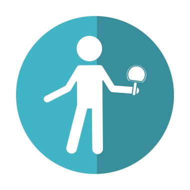 karakter masa tenisi oyuncusu Raket topu gölge ile