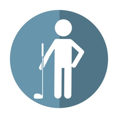 karakter golf oyuncu Tekdüzen gölge