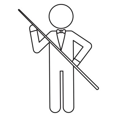 karakter Bilardo oyuncu yay ouline