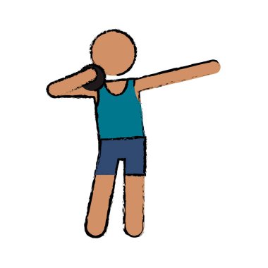 Atletizm gülle topu atma çizim