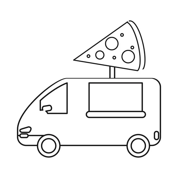 Pizzalieferwagen Fast-Food-Plan — Stockvektor