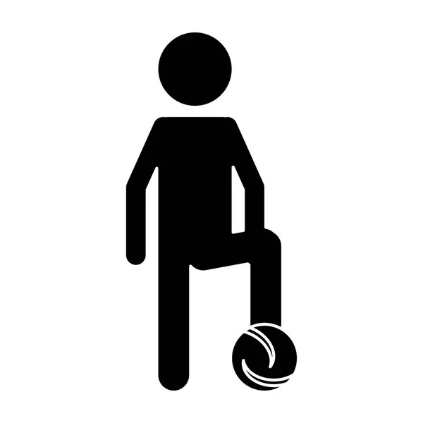 Silhouet voetbal speler voetbal uniform — Stockvector