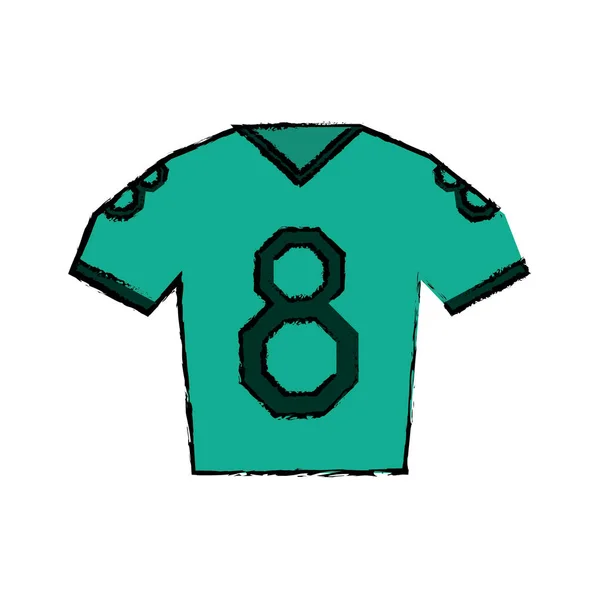 Desenho verde jersey americano futebol tshirt uniforme — Vetor de Stock