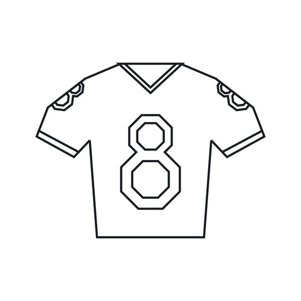 Camiseta de fútbol americano camiseta uniforme contorno — Vector de stock