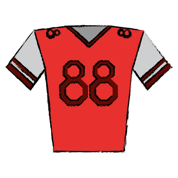 Dessin joueur maillot rouge football américain — Image vectorielle