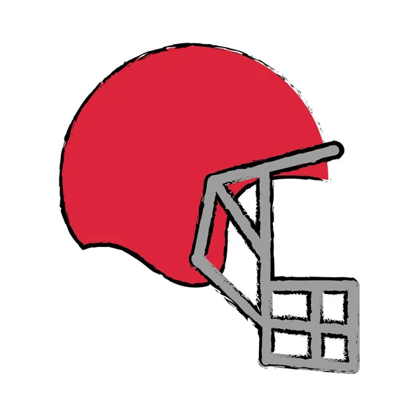 Dibujo casco máscara americano equipo de fútbol — Vector de stock