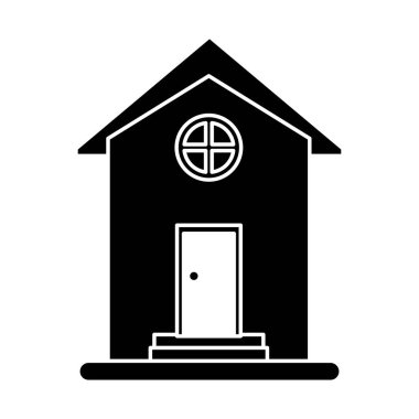 siluet ev ev Emlak yuvarlak pencere