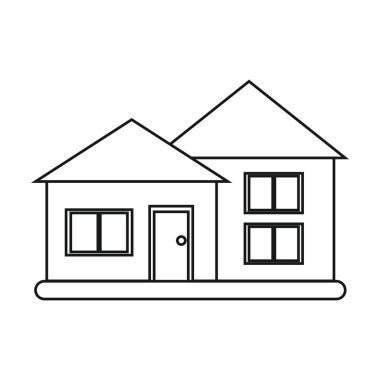 Evi banliyö mimari yeşil çim anahat