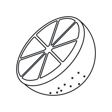 Turuncu meyve anahat dilimlenmiş