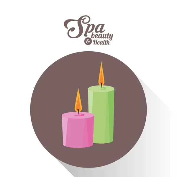 Spa beauté et santé arôme bougies fond brun — Image vectorielle