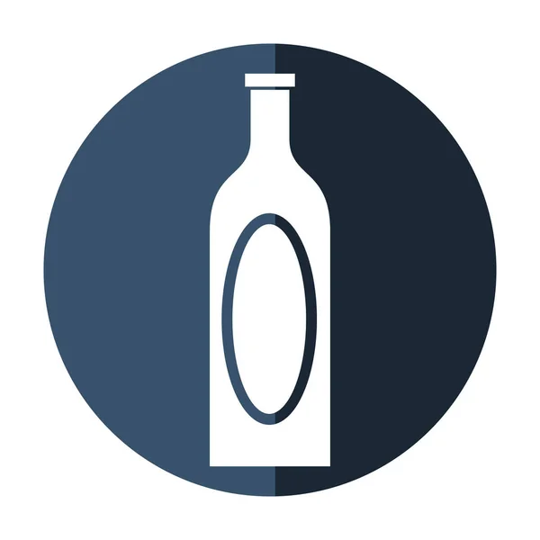 Botella vino tapa en blanco etiqueta sombra — Vector de stock