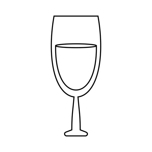 Copa de vino tinto bebida contorno — Vector de stock