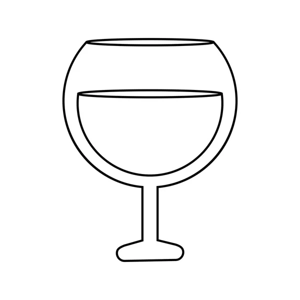 Bebidas de brandy de vidrio alcohol contorno — Vector de stock
