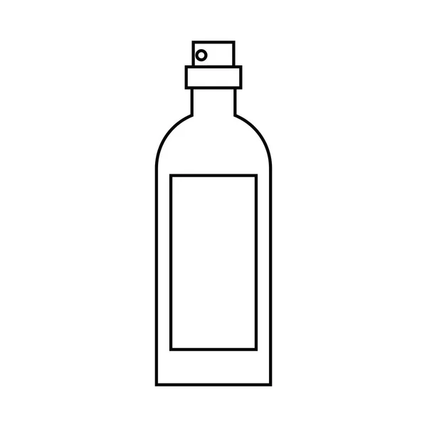 Flaska vin med röd etikett kontur — Stock vektor