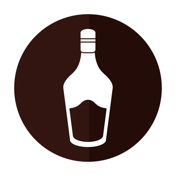 Fles crème whisky likeur pictogram schaduw — Stockvector