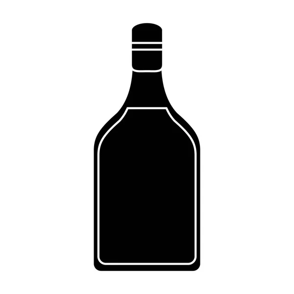 Bouteille de tequila de silhouette boisson alcoolisée — Image vectorielle