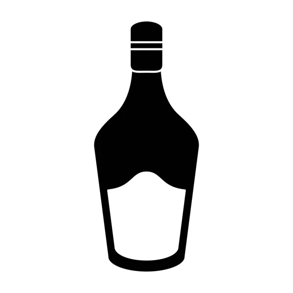Silhouette flaska grädde whisky likör ikonen — Stock vektor