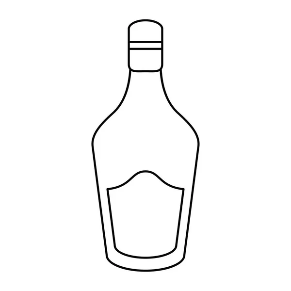 Butelka krem whisky likier ikonę kontur — Wektor stockowy