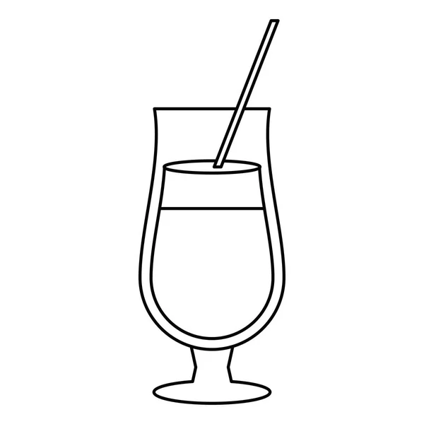 Cóctel popular alcohol bebida paja contorno — Vector de stock