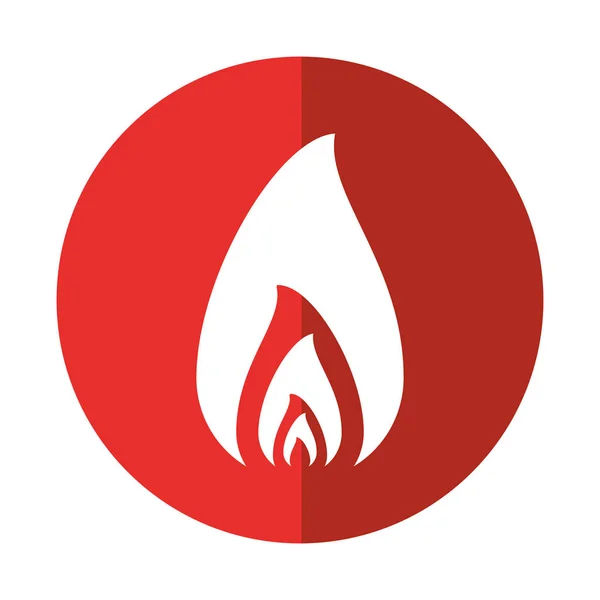Sıcak tasarım kırmızı daire yanan ateş alev — Stok Vektör