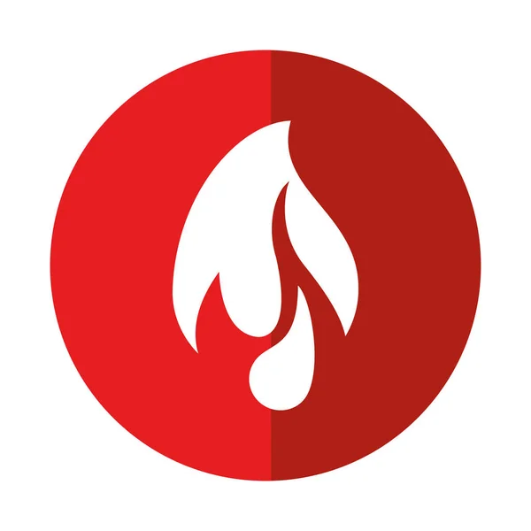 Yanan ateş alev tasarım grafik kırmızı daire — Stok Vektör