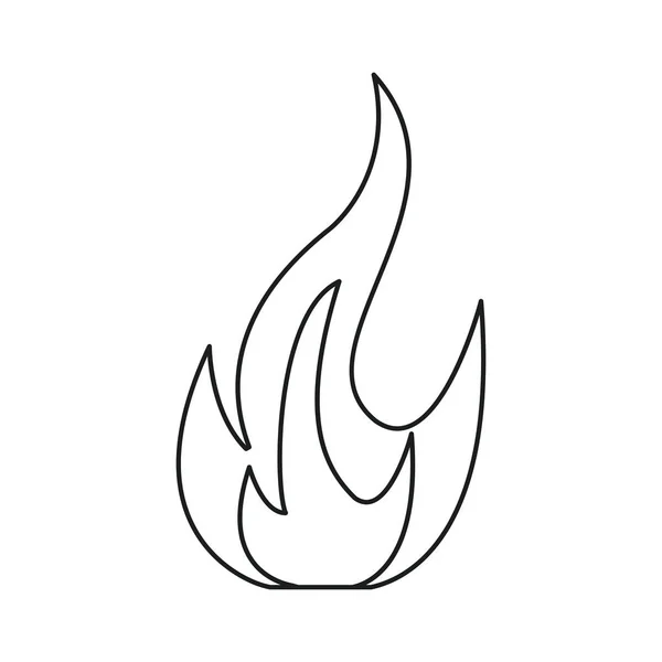 Feuer Flamme helle Gefahr Symbollinie — Stockvektor