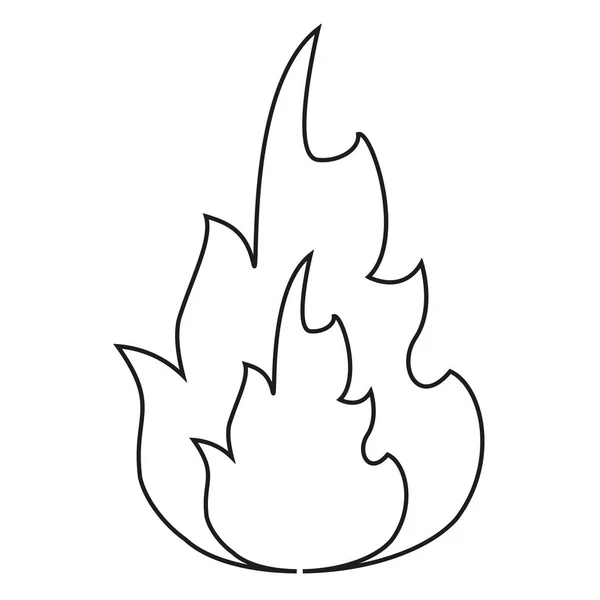熱い炎の噴出火災デザイン ライン — ストックベクタ